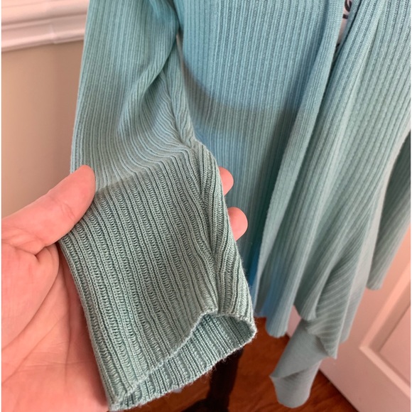 Belladini open cardigan, knitted/ fitted, turquoise color, size XL - Picture 3 of 8